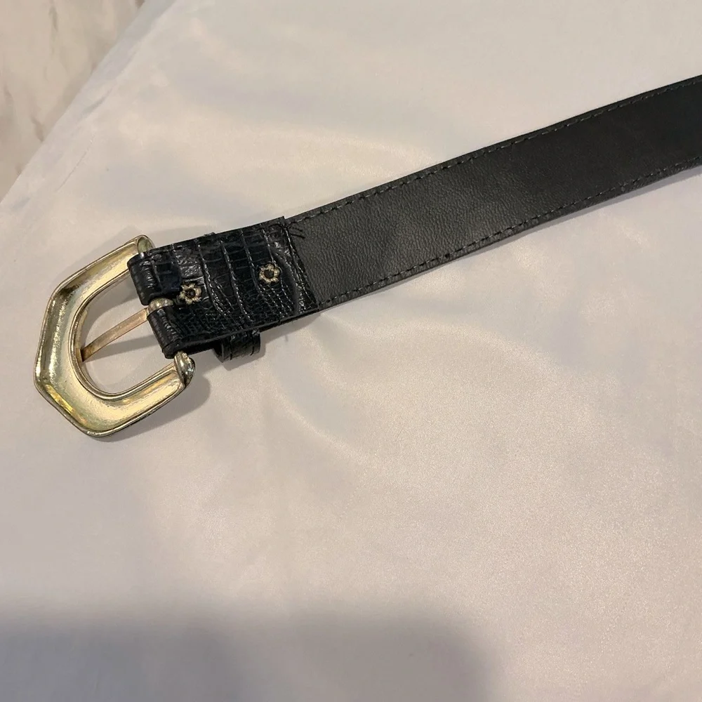 🐸 Black Faux Leather Belt